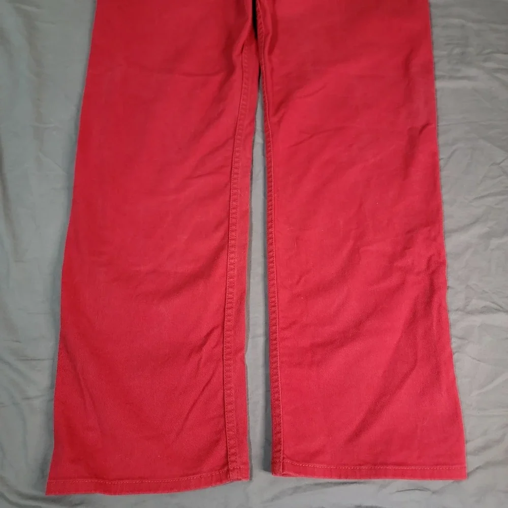 Levi's 569 Jeans Men's 38x32 Red Denim Pants Button Fly Medium Wash Straight Leg